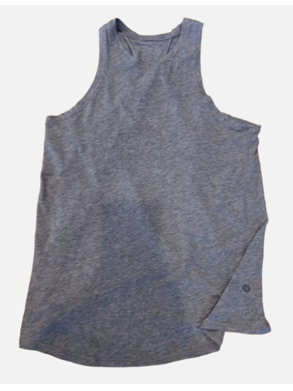 Lululemon Women’s Tank Top S/M Gray Black Open Split Back Athletic